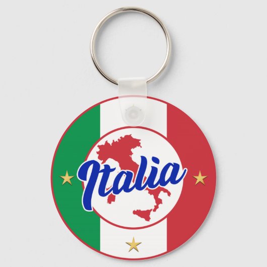Italia Vlag & Kaart Sleutelhanger (Voorkant)
