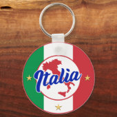 Italia Vlag & Kaart Sleutelhanger (Voorkant)