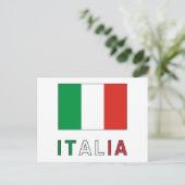 Italia Vlag & Word Briefkaart (Staand voorkant)