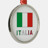 Italia Vlag & Word Metalen Ornament (Rechts)
