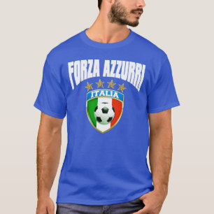Italia Voetbal 4 Sterren Forza Azzurri T-shirt