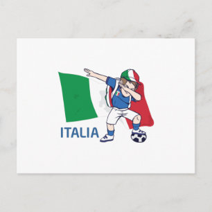 Italia Voetbal Fan Kid dabbing schooljongen Briefkaart