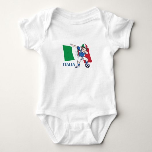 Italia Voetbal Fan Kid dabbing schooljongen Romper (Voorkant)