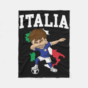 Italia Voetbal Jongen Italiaans Italië Vlag Kaart Fleece Deken