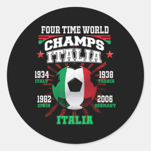 Italia Voetbal Met Beker Jaren Voor Italia Voetbal Ronde Sticker