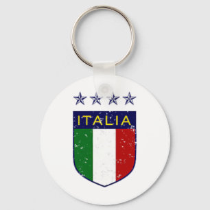 Italia Voetbal Vintage Dubbelzijdig Sleutelhanger