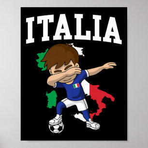Italia Voetbaljongen Italiaanse Italiaanse Vlag Ka Poster