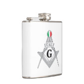 Italia vrijmetselarij teken heupfles (Rechts)