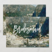 Italia, wil je mijn bruidsmeisje zijn uitnodigings bedankkaart (Voorkant / Achterkant)