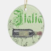 Italia Wine Bottle Ornament (Links)