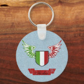 Italia Winged  Flag Sleutelhanger (Voorkant)