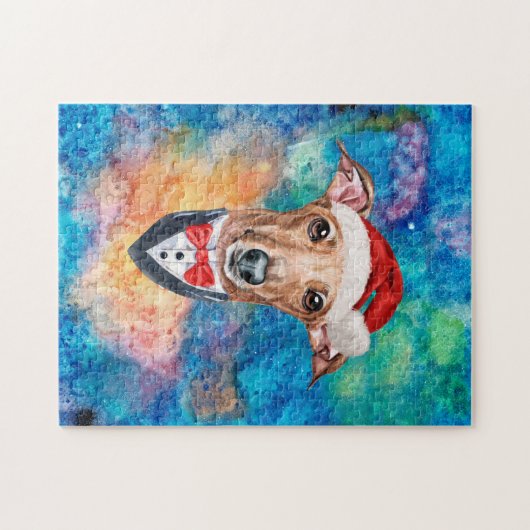 Italiaan Greyhound Breed kerstmis Legpuzzel (Horizontaal)