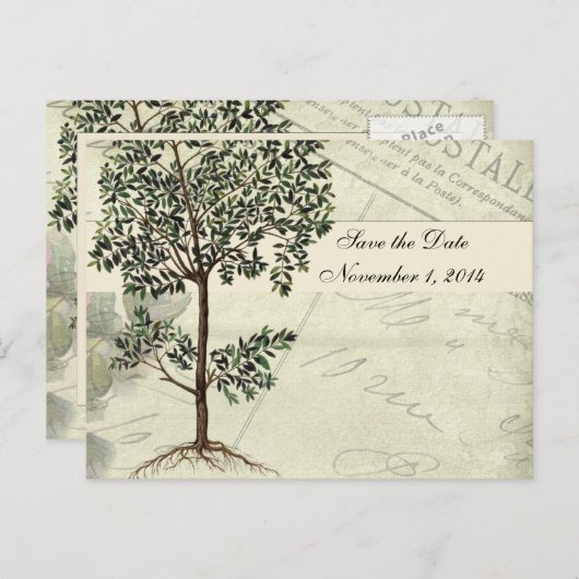  Italiaan Myrtle Save the Date Aankondigingskaart (Voorkant / Achterkant)