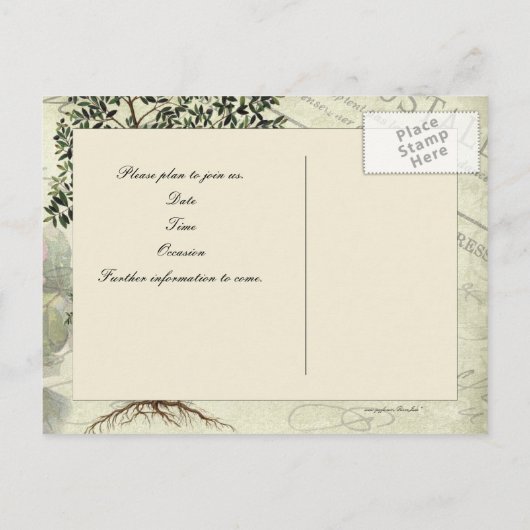  Italiaan Myrtle Save the Date Aankondigingskaart (Achterkant)