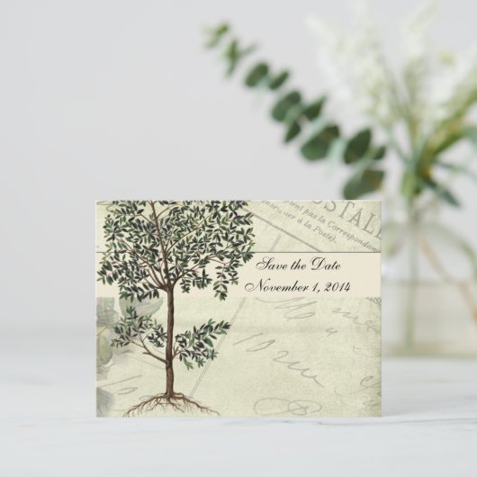  Italiaan Myrtle Save the Date Aankondigingskaart (Staand voorkant)