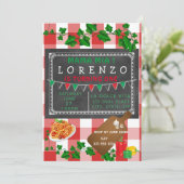 Italiaans 1e verjaardag Uitnodiging (Staand voorkant)