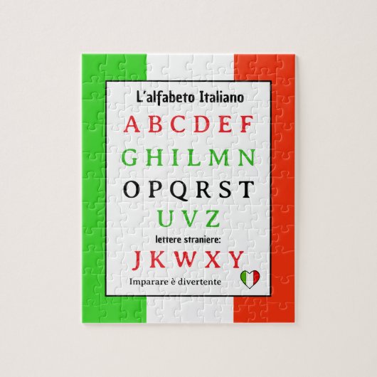 Italiaans Alfabet Kids Puzzel (Verticaal)