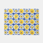 Italiaans Amalfi blauw wit geel tegels Deurmat (Voorkant)