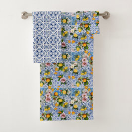 Italiaans Amalfi blauw witte tegels citroenen Bad Handdoek