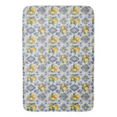 Italiaans Amalfi blauw witte tegels citroenen Badmat (Voorkant Verticaal)