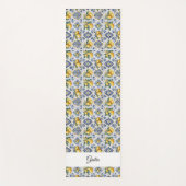 Italiaans Amalfi blauw witte tegels citroenen Yogamat (Voorkant)