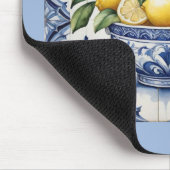 Italiaans Amalfi blauw witte tegels kom van citroe Muismat (Hoek)