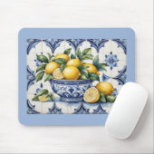 Italiaans Amalfi blauw witte tegels kom van citroe Muismat (Met muis)