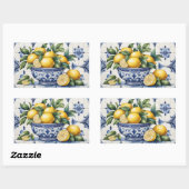 Italiaans Amalfi blauw witte tegels kom van citroe Rechthoekige Sticker (Vel)