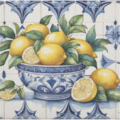 Italiaans Amalfi blauw witte tegels kom van citroe Sticker (Voorkant)