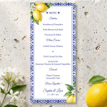Italiaans Amalfi Citroen Blauwe Tegel Trouw Menu