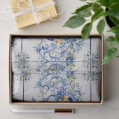 Italiaans Amalfi Coast Tegel Blauw en wit Decoupag Tissuepapier (Geschenk)