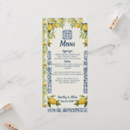 Italiaans Amalfi thema bruiloft menu