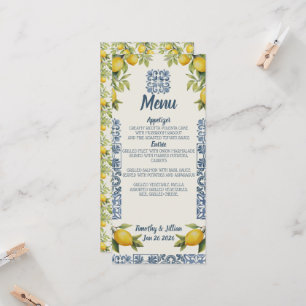 Italiaans Amalfi thema bruiloft menu