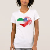 Italiaans Amerikaans Pride Flag Heart Design T-shirt (Voorkant)