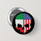 Italiaans-Amerikaans schedelontwerp met vlaggen Ronde Button 5,7 Cm (Voorkant /achterkant)