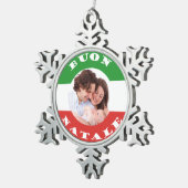 Italiaans-Amerikaanse familie foto kerstversiering Tin Sneeuwvlok Ornament (Rechts)