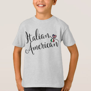 Italiaans-Amerikaanse gejumeleerde harten T-shirt