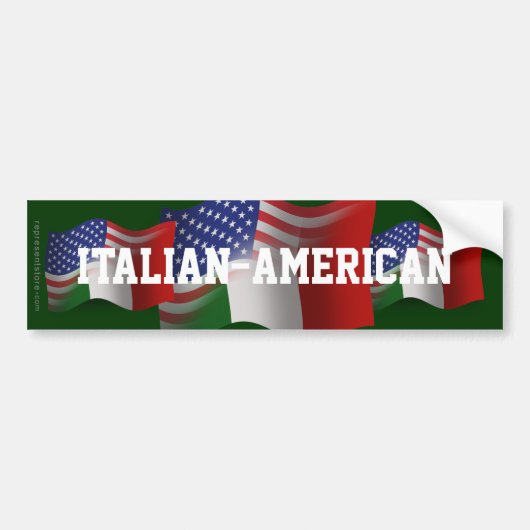 Italiaans-Amerikaanse golfvlag Bumpersticker (Voorkant)
