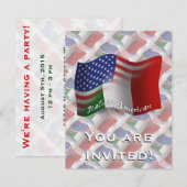 Italiaans-Amerikaanse golfvlag Kaart (Voorkant / Achterkant)