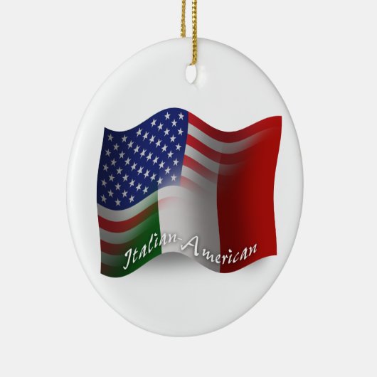 Italiaans-Amerikaanse golfvlag Keramisch Ornament (Rechts)