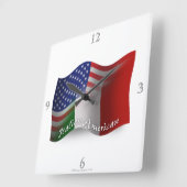 Italiaans-Amerikaanse golfvlag Vierkante Klok (Hoek)