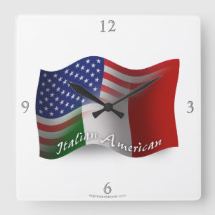 Italiaans-Amerikaanse golfvlag Vierkante Klok