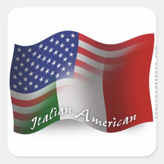 Italiaans-Amerikaanse golfvlag Vierkante Sticker (Voorkant)
