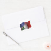 Italiaans-Amerikaanse golfvlag Vierkante Sticker (Envelop)