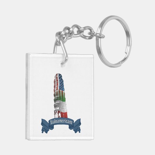 Italiaans-Amerikaanse Keyring Sleutelhanger (Achterkant Links)