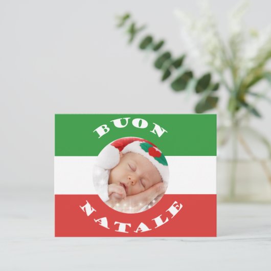 Italiaans-Amerikaanse papieren kerstpostkaart Feestdagenkaart (Staand voorkant)