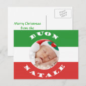 Italiaans-Amerikaanse papieren kerstpostkaart Feestdagenkaart (Voorkant / Achterkant)