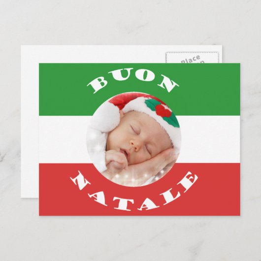 Italiaans-Amerikaanse papieren kerstpostkaart Feestdagenkaart (Voorkant / Achterkant)
