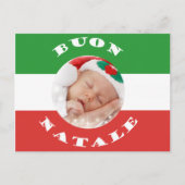 Italiaans-Amerikaanse papieren kerstpostkaart Feestdagenkaart (Voorkant)