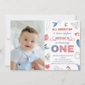 Italiaans-Amerikaanse Pizza 1st Birthday Party Afb Kaart (Voorkant)